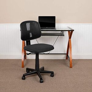 Flash Furniture Flash Fundamentals Mid-Back Black Mesh Swivel Task Office Chair with Pivot Back