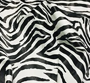 FABRICS FOREVER – Contemporary Faux Leather Collection - Zebra Black White Vinyl Fabric Material Faux Leather Sheets for DIY, Crafts…