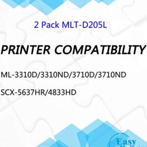 (2-Pack) Compatible MLT-D205L D205L Toner Cartridge 205L Used for Samsung ML-3712ND SCX-4833 SCX-4835FD SCX-5637 SCX-5639FR SCX-5739FW ML-3310 ML-3312ND ML-3710 ML-3712DW Printer, by EasyPrint