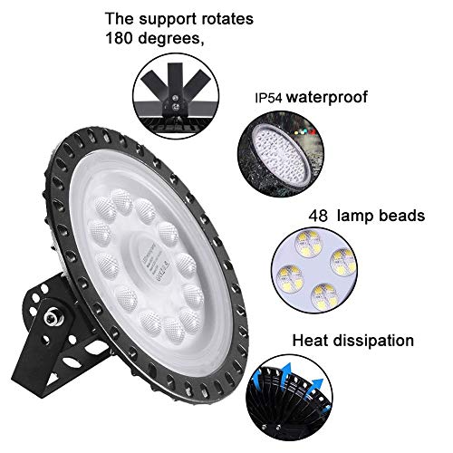 Donzake 50W UFO LED High Bay Light lamp Factory Warehouse Industrial Lighting 10000 Lumen 6000-6500K IP65 Warehouse LED Lights- Commercial Bay Lighting for Garage Factory Workshop Gym (50W 1pcs)