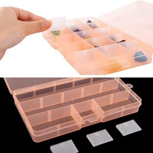 SGHUO 5pcs 15 Grids Bead Case Storage Organizer Small Plastic Jewelry Organizer Box