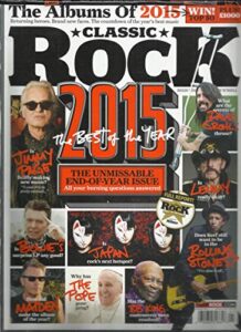 classic rock magazine, 2015 the best of the year january, 201 issue no.218 free cd included ( please note: all these magazines are pet & smoke free magazines. no address label. (single issue magazine.)