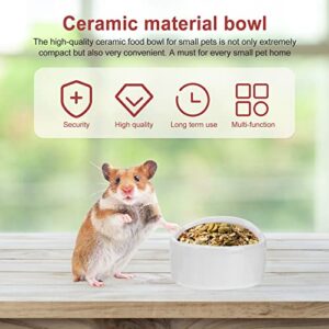 POPETPOP Ceramic Hamster Feeding Bowls, Anti-bite Small Animal Food Bowl Water Feeder for Hedgehog Guinea-Pig Gerbil (Random Color)