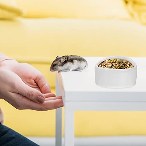POPETPOP Ceramic Hamster Feeding Bowls, Anti-bite Small Animal Food Bowl Water Feeder for Hedgehog Guinea-Pig Gerbil (Random Color)