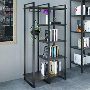 ZINUS Brock Etagere Bookcase with Hanging Storage / 4-Shelf Bookcase / Metal Frame / Solid Acacia Wood / Easy Assembly