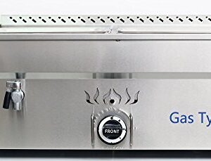 INTBUYING LP Gas Food Soup Warmer Propane Gas Stove Bain-Marie Commercial Canteen Buffet Steam Heater Stainless Steel with Gas Regulator Valve 12''x8.7''x4''Pan-4 Pans（Square）