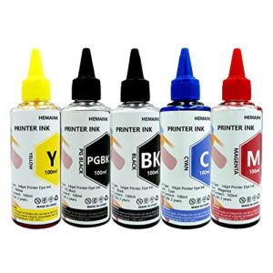 HEMAINK 5x100ml Bottles Ink Compatible with Canon PGI-280XXL CLI-281XXL for Pixma TR8620 TR8600 TR8620a TR8622 TS6220 TR8520 TS9520 TS6120 TR7520 TS9521C TS6320 TS702 Printer