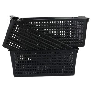 Yarebest 3-pack Plastic Storage Bins Basket For Organizing (Black)