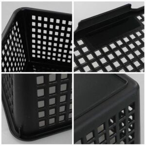Yarebest 3-pack Plastic Storage Bins Basket For Organizing (Black)