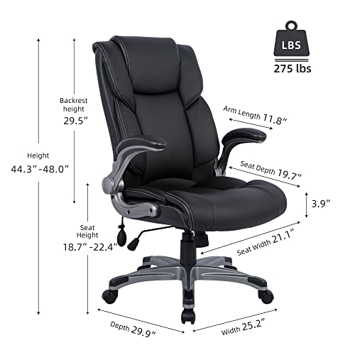 Statesville Big & Tall Office Chair High Back Desk Chair Large Executive Desk Computer Swivel Chair Ergonomic Design for Lumbar Support Headrest,Computer Chair for Heavy People