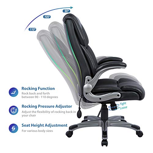 Statesville Big & Tall Office Chair High Back Desk Chair Large Executive Desk Computer Swivel Chair Ergonomic Design for Lumbar Support Headrest,Computer Chair for Heavy People