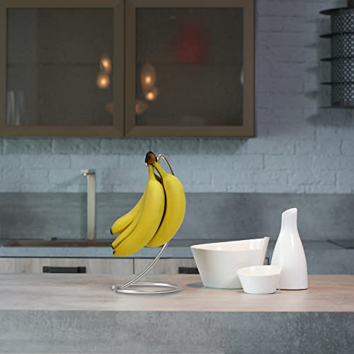 Blue Donuts Banana Hanger Modern Banana Holder Tree Stand Hook for Kitchen Countertop, Kitchen Accessories, Chrome Banana Stand