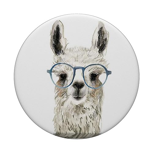 Llama wearing glass print art PopSockets Standard PopGrip