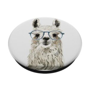 Llama wearing glass print art PopSockets Standard PopGrip