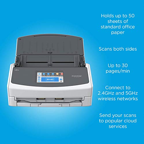 Fujitsu ScanSnap iX1500 Color Duplex Document Scanner with Touch Screen for Mac or PC, White