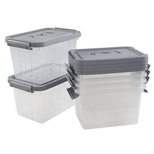 yarebest 6-pack 6l clear plastic box with lids, small storage bins