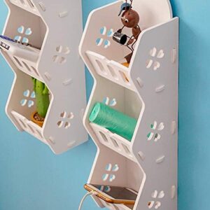 TOPBATHY Bedside Shelf Organizer Wall Mounted Non Drilling Hanging Storage Caddy Shelf Accessory for Phone Remote Earphone Glasses Entryway Key Holder Decorations