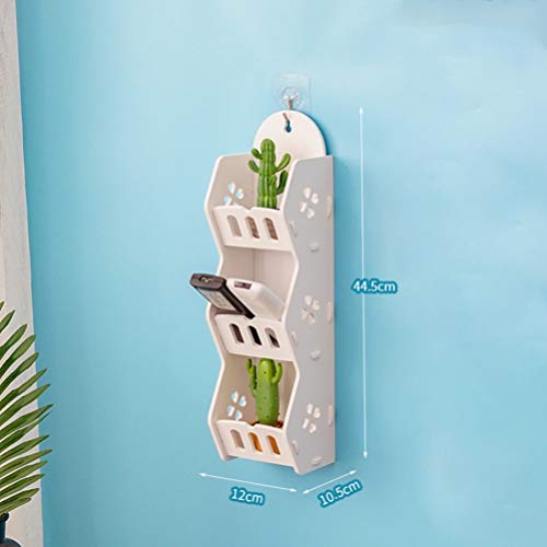 TOPBATHY Bedside Shelf Organizer Wall Mounted Non Drilling Hanging Storage Caddy Shelf Accessory for Phone Remote Earphone Glasses Entryway Key Holder Decorations