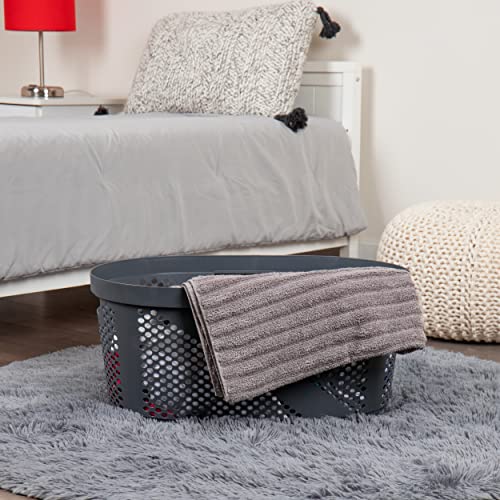 Mind Reader Basket Collection, Laundry Basket, 40 Liter (10kg/22lbs) Capacity, Cut Out Handles, Ventilated, 14.5"L x 23"W x 10.5"H, Gray