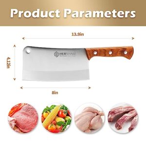 HERMANO Butcher Knife, Meat Cleaver Knife, 8 Inches Chopping Knife, Super Strong Makes Heavy Duty Easy