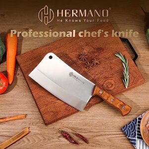 HERMANO Butcher Knife, Meat Cleaver Knife, 8 Inches Chopping Knife, Super Strong Makes Heavy Duty Easy