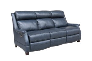 barcalounger warrendale power reclining sofa w/power head rests, shoreham blue