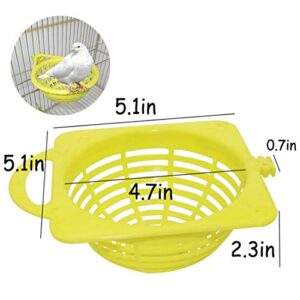 Hamiledyi Parrot Feeder Cage Accessories Supplies Automatic Bird Feeder Fruit Vegetable Holder Cage Hanging Basket Water Dispenser Parakeet Cage Perch for Small Cockatiels Lovebirds