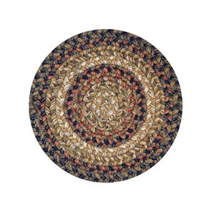russett premium jute braided trivet by homespice 8" (set of 6) round beige, red, black reversible, natural jute yarn rustic, country, primitive, farmhouse style - 30 day risk free purchase