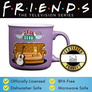 Silver Buffalo Friends Central Perk Smelly Cat Large Ceramic Camper-Style Coffee Mug for Cappuccino, Latte, Hot Cocoa or Hot Tea, 20 Ounces