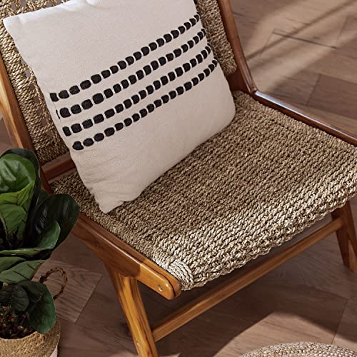 Decor Therapy London Light Oak Seagrass Weave Accent Chair, Natural