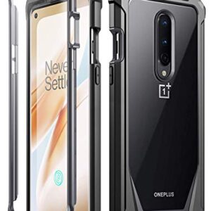 Poetic Guardian for Oneplus 8 Case, [Not Compatible with Verizon Version] Full-Body Hybrid Shockproof Bumper Cover with Built-in-Screen Protector, Black/Clear