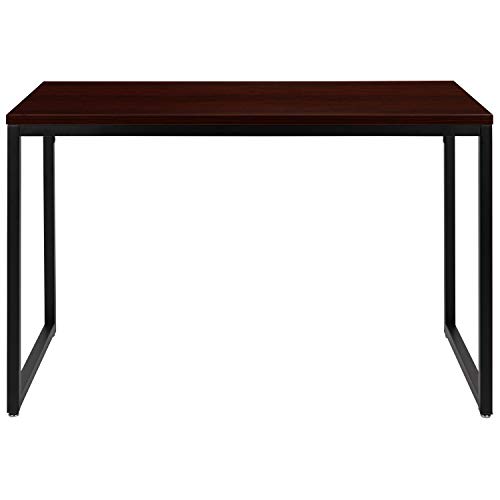 Flash Furniture Tiverton Industrial Modern Desk-Mahogany/Black Commercial Grade Computer Desk-47" Sturdy Home Office Desk-Writing Desk