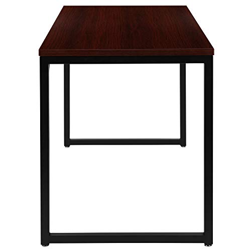 Flash Furniture Tiverton Industrial Modern Desk-Mahogany/Black Commercial Grade Computer Desk-47" Sturdy Home Office Desk-Writing Desk