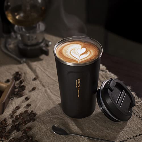 PINKAH 17OZ Stainless Steel Coffee Travel Mug, Double Walled Insulated Vacuum Tumbler Cup, Powder Coated Thermal with Lid for Hot and Cold Coffee Tea