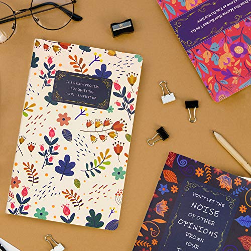 6 Packs Sewn-binding Pocket Notebook 96 Pages (Lined, 48 Sheets), 5"x 8" Sturdy 22LB/80GSM Heavy Weight Paper, Small Memo Notepad with Inspirational Motivational Quotes Writing Pad, Softcover Journal