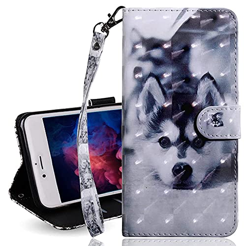 EMAXELER Huawei P40 Lite Case 3D Full Stylish Premium PU Leather Wallet Flip Shockproof Bookstyle Magnetic Protective Cover with Cards Slots Holder Stand for Huawei P40 Lite Husky BX.