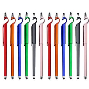 stylus pen, sitake 12 pcs multifunctional 3 in 1 phone holder + capacitive stylus + ballpoint pens, mobile phone stand stylus pens for all touch screen device, phones, tablet and computer (style 2)