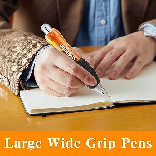 Galagee Super Big Fat Heavy Weighted Pens - Large Wide Grip Pens - Hand Writing Aids for Tremors,Parkinson's,Autism,Carpal Tunnel and Essential Hand Tremors（Two Black Ink Refills）