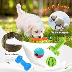 KIPRITII Chew Toys for Puppy ,Teething ,Boredom, 20 Pack Pet Toothbrush Chew Toys with Rope Toys, Treat Balls and Squeaky Toy for Small Dogs