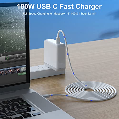 100W USB C Mac Book Pro Charger - SZPOWER Type C Fast Charger Power Adapter Compatible with MacBook Pro 16, 15, 14, 13 Inch, MacBook Air 13 Inch iPad Pro, 7.2ft USB C Cable
