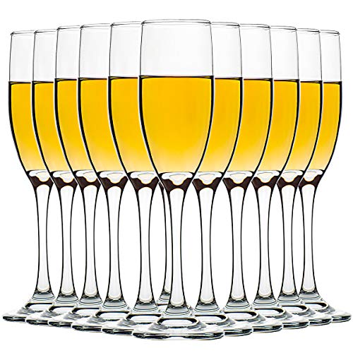 C CREST Set of 12, Champagne Glasses, 6 Ounce Champagne Flute, Lead-free Drinkware, Clear