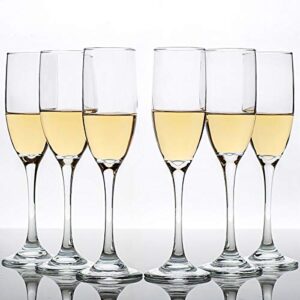 C CREST Set of 12, Champagne Glasses, 6 Ounce Champagne Flute, Lead-free Drinkware, Clear