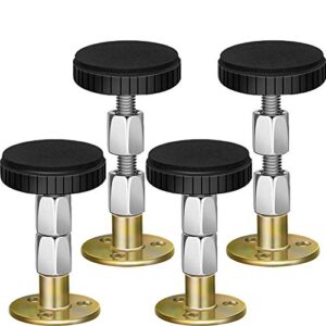 bedexut adjustable threaded headboard stoppers/bumper against wall, 4 pack behind bed frame protector antishake tool, bed shake support stabilizer device for anti-knocking,banging,squeaking,rocking