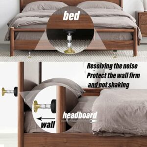 BEDEXUT Adjustable Threaded Headboard Stoppers/Bumper Against Wall, 4 Pack Behind Bed Frame Protector Antishake Tool, Bed Shake Support Stabilizer Device for Anti-Knocking,Banging,Squeaking,Rocking