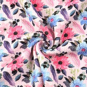 david angie floral bullet textured liverpool fabric 4 way stretch spandex knit fabric by the yard for head wrap accessories (pattern b)
