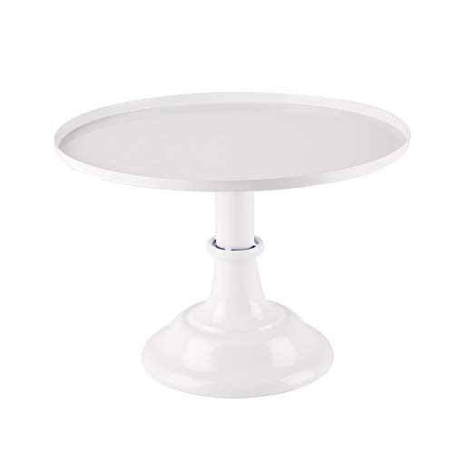 White Round Cake Stand, 9.8-Inch Metal Dessert Cupcake Stand Display Tray for Parties,Baby Shower, Wedding, Birthday