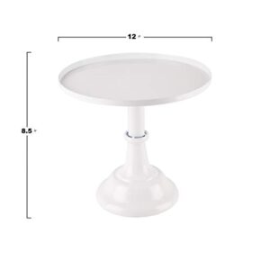 White Round Cake Stand, 9.8-Inch Metal Dessert Cupcake Stand Display Tray for Parties,Baby Shower, Wedding, Birthday