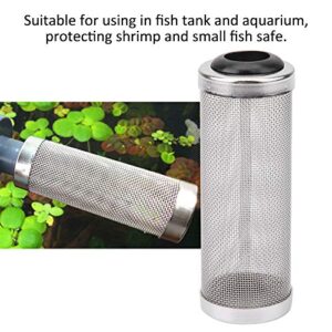 Tnfeeon Aquarium Filter Case, Stainless Steel Mesh Filter Media Cover Filter Net Case Cover Protect Shrimp Fish(L Dia.16mm)