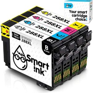 smart ink remanufactured ink cartridge replacement for epson t288 288xl 288 xl (black & c/m/y 4 combo pack) to use with expression home xp-330 xp-430 xp-434 xp-446 xp-440 xp-340