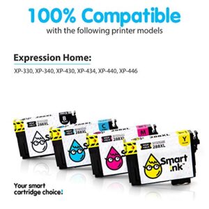 Smart Ink Remanufactured Ink Cartridge Replacement for Epson T288 288XL 288 XL (Black & C/M/Y 4 Combo Pack) to use with Expression Home XP-330 XP-430 XP-434 XP-446 XP-440 XP-340